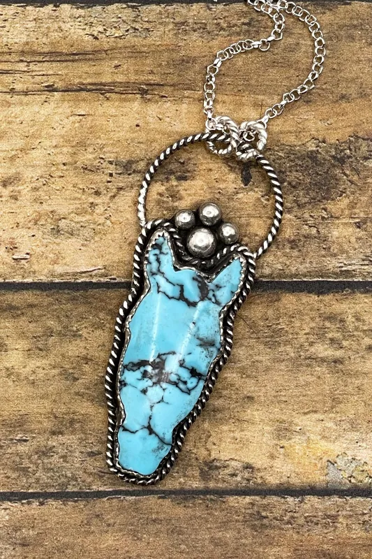 Bronco - Turquoise Mustang Horse Head Pendant made by Modcloth