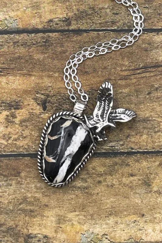 Angel - White Buffalo Turquoise Pendant Necklace with Bald Eagle made by Modcloth