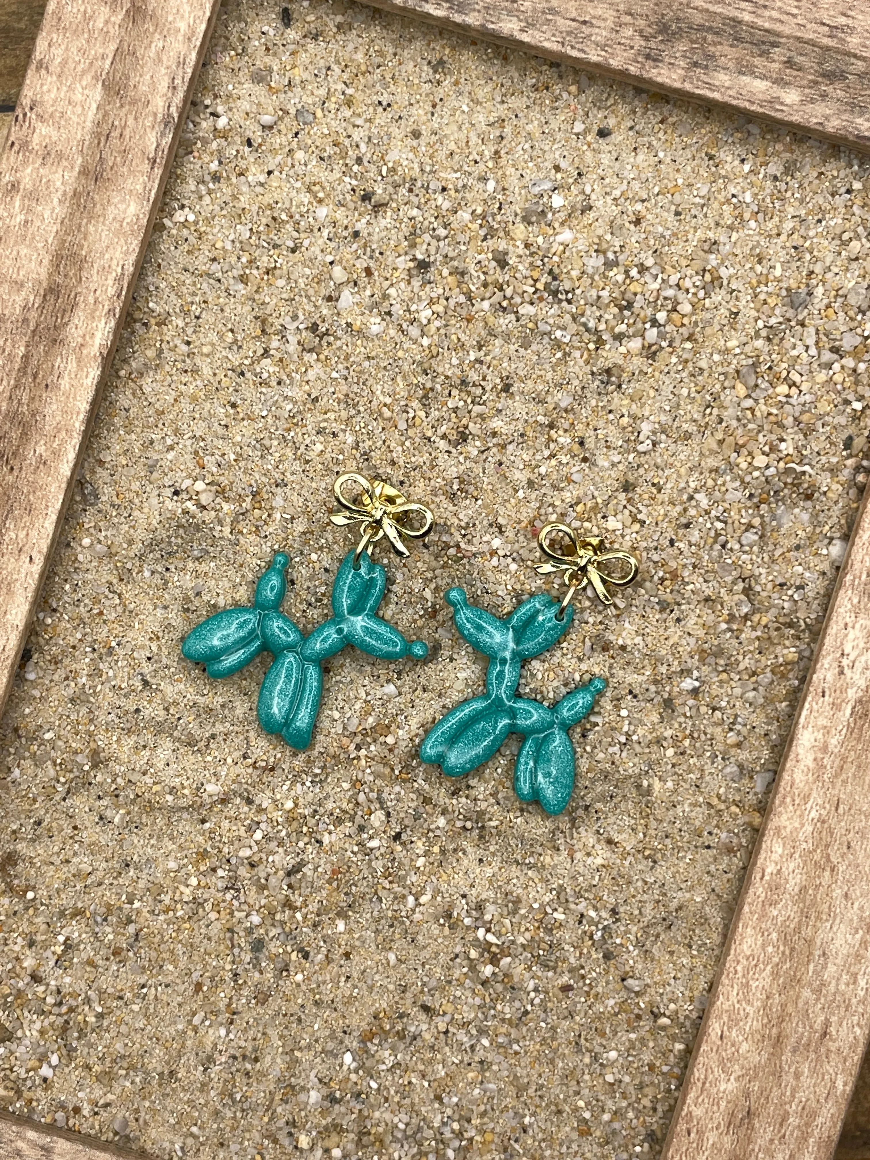 Fun - Balloon Dog Dangle Earrings: Handmade, Hand-Painted Polymer Clay sold by Modcloth product image thumbnail 4
