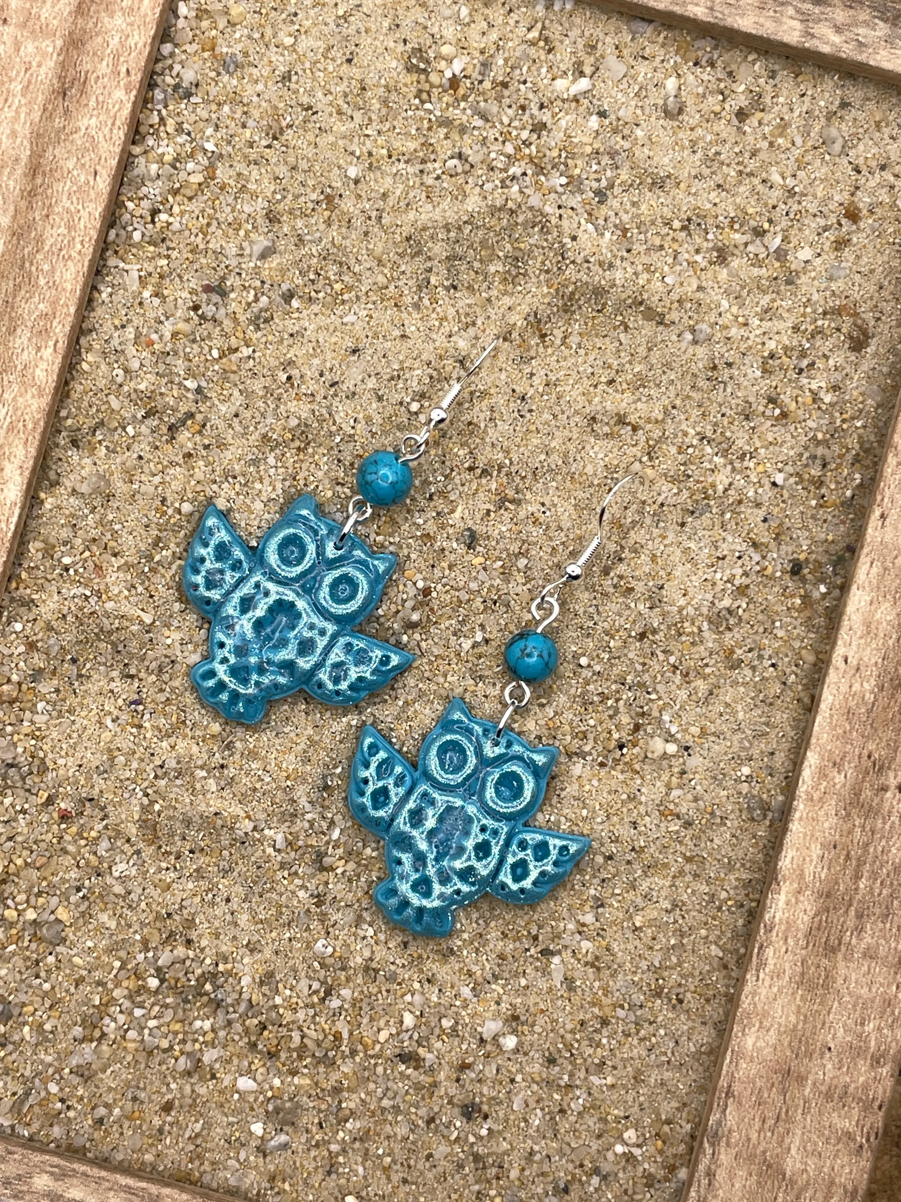 Folklore - Sparkle Owl Earrings: Handmade, Hand-Painted Polymer Clay sold by Modcloth product image thumbnail 4