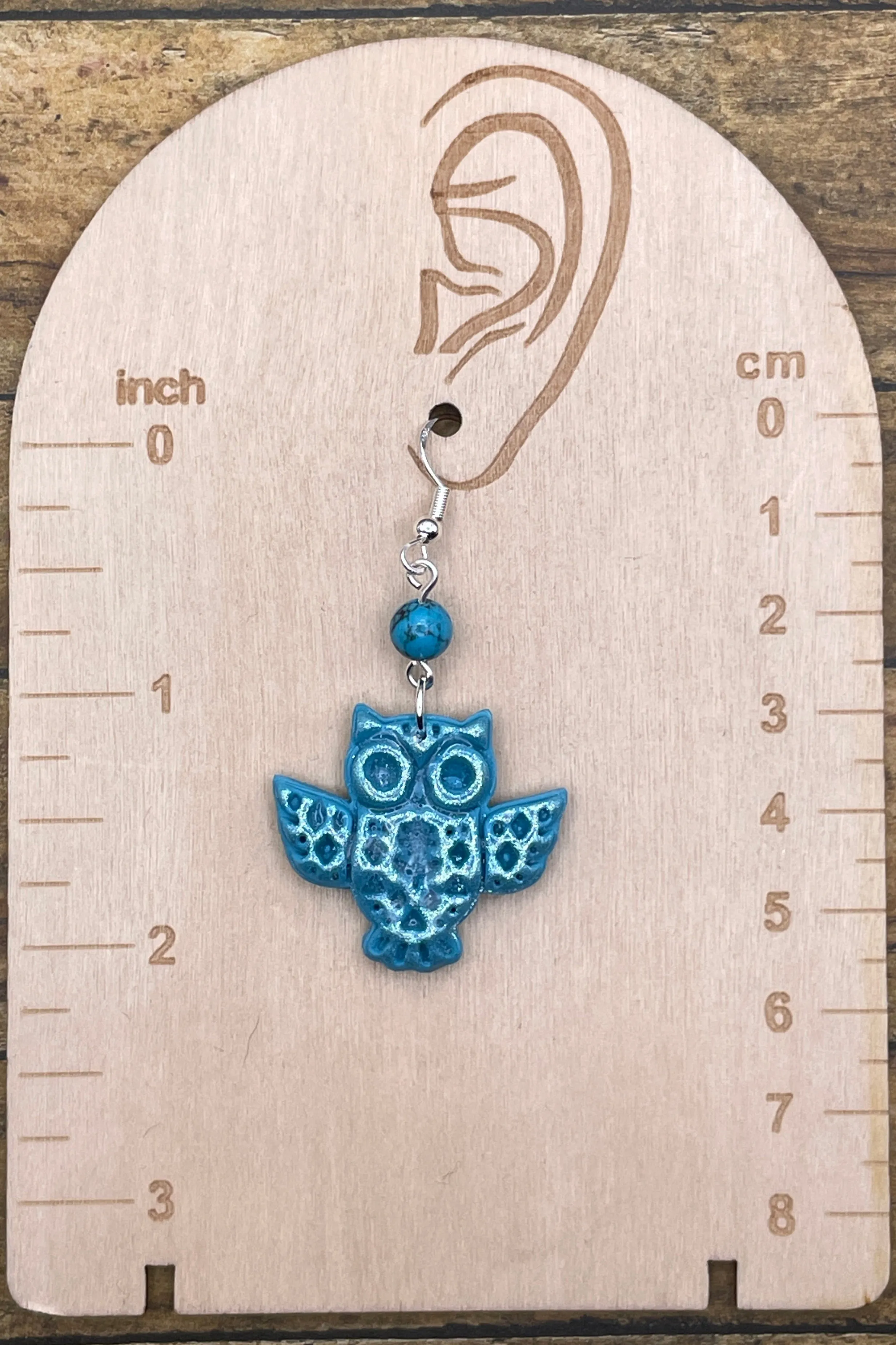 Folklore - Sparkle Owl Earrings: Handmade, Hand-Painted Polymer Clay sold by Modcloth product image thumbnail 2