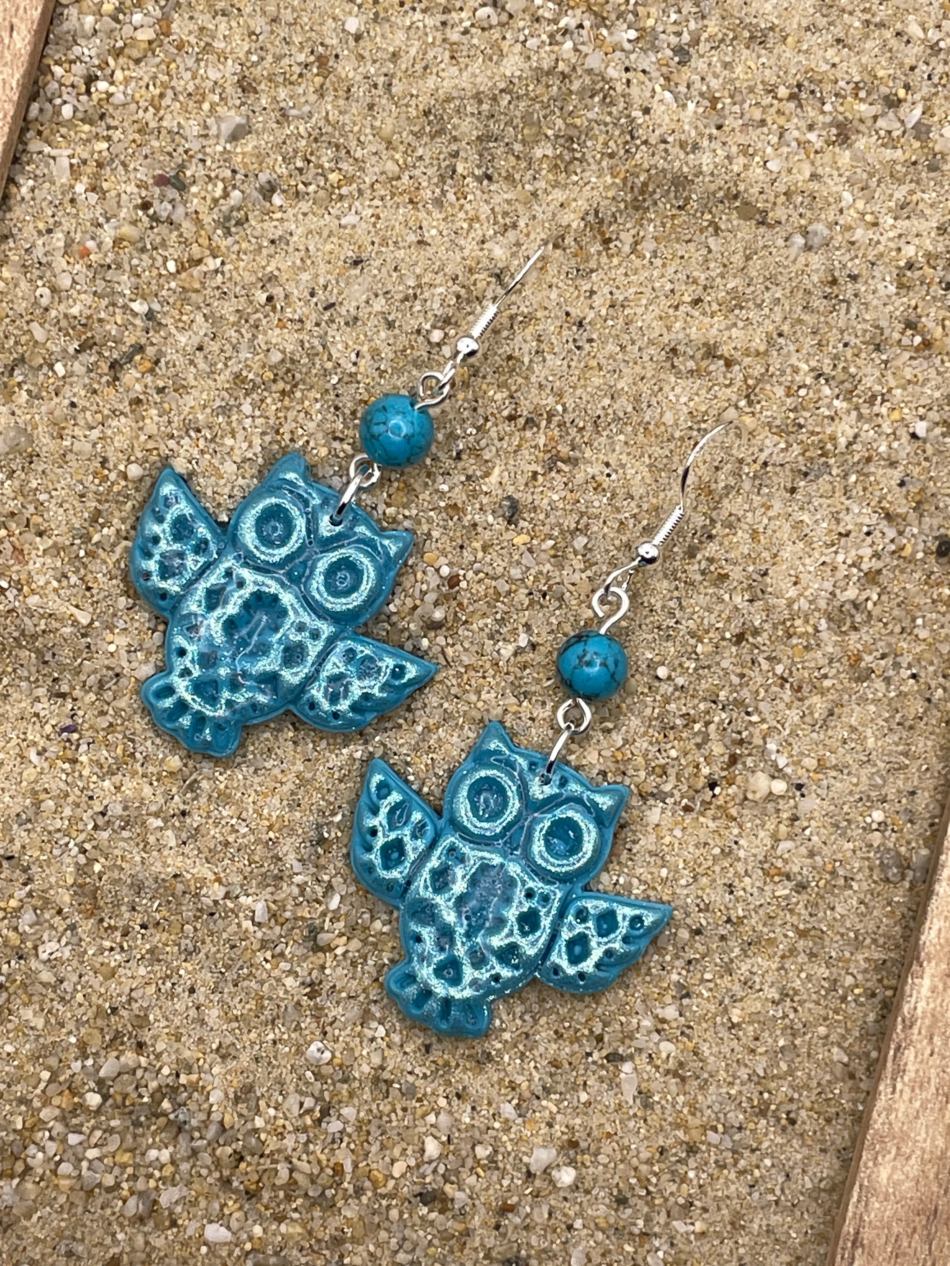 Folklore - Sparkle Owl Earrings: Handmade, Hand-Painted Polymer Clay sold by Modcloth product image thumbnail 3