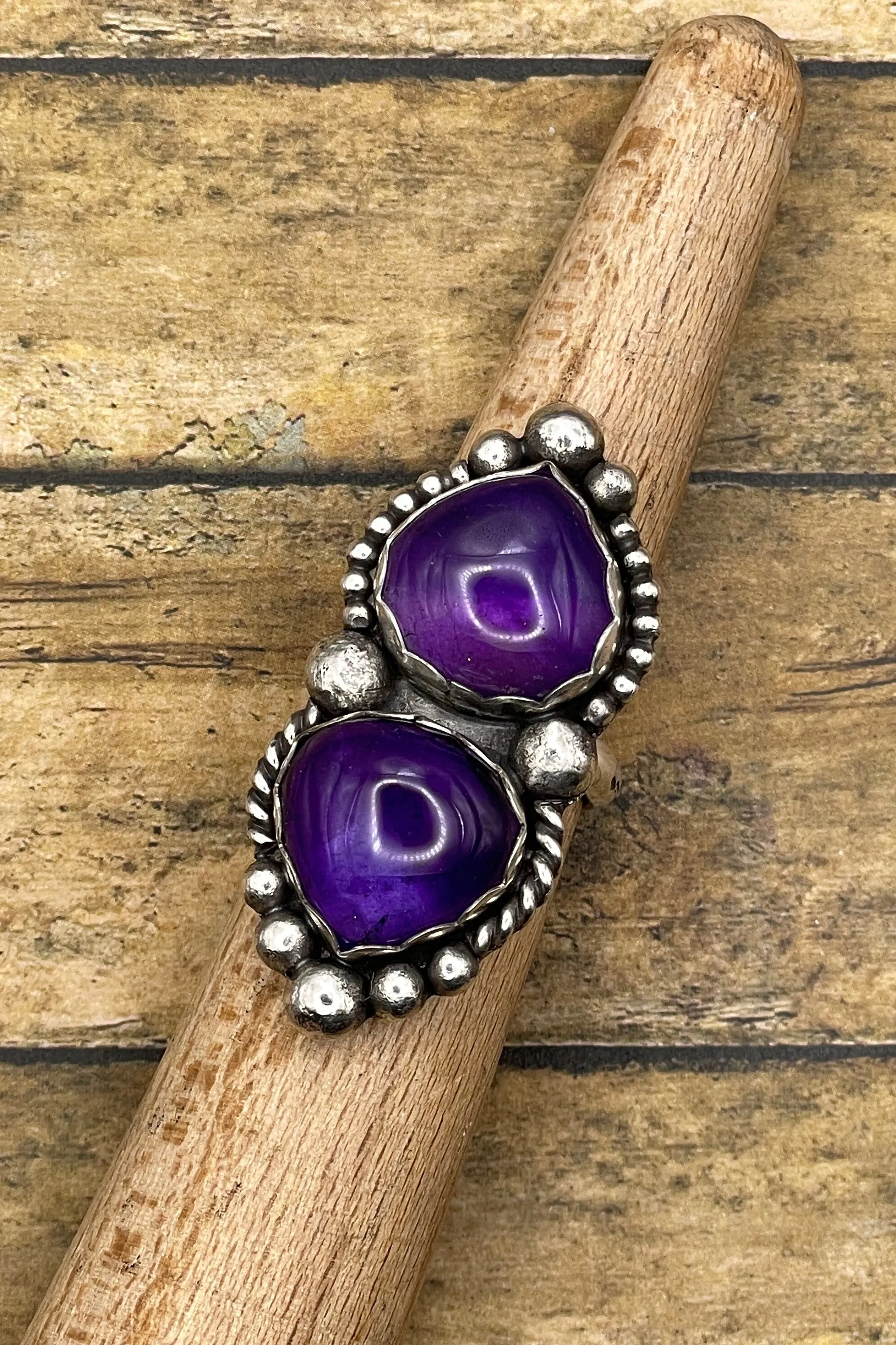Kathleen - Purple Amethyst Double Gemstone Statement Ring sold by Modcloth