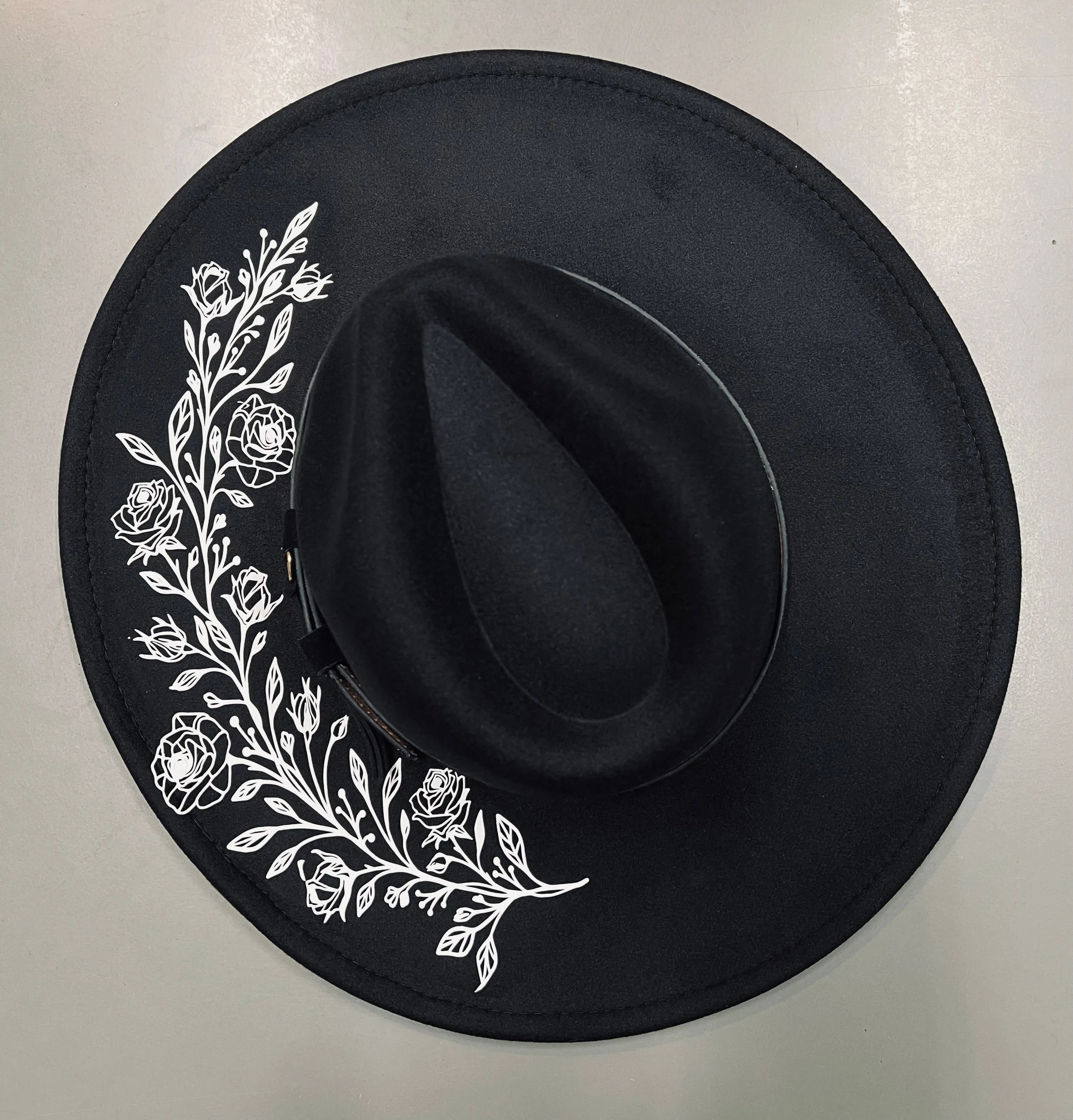 Vegan Felt Hat - XL Brim - Roses sold by Modcloth product image thumbnail 2