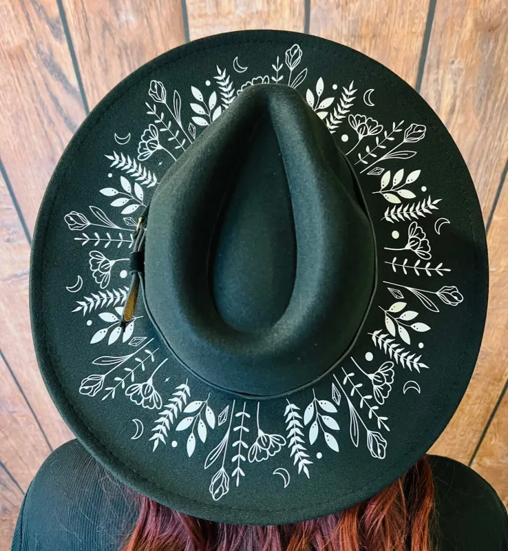 Vegan Felt Hat - XL Brim - Botanicals made by Modcloth