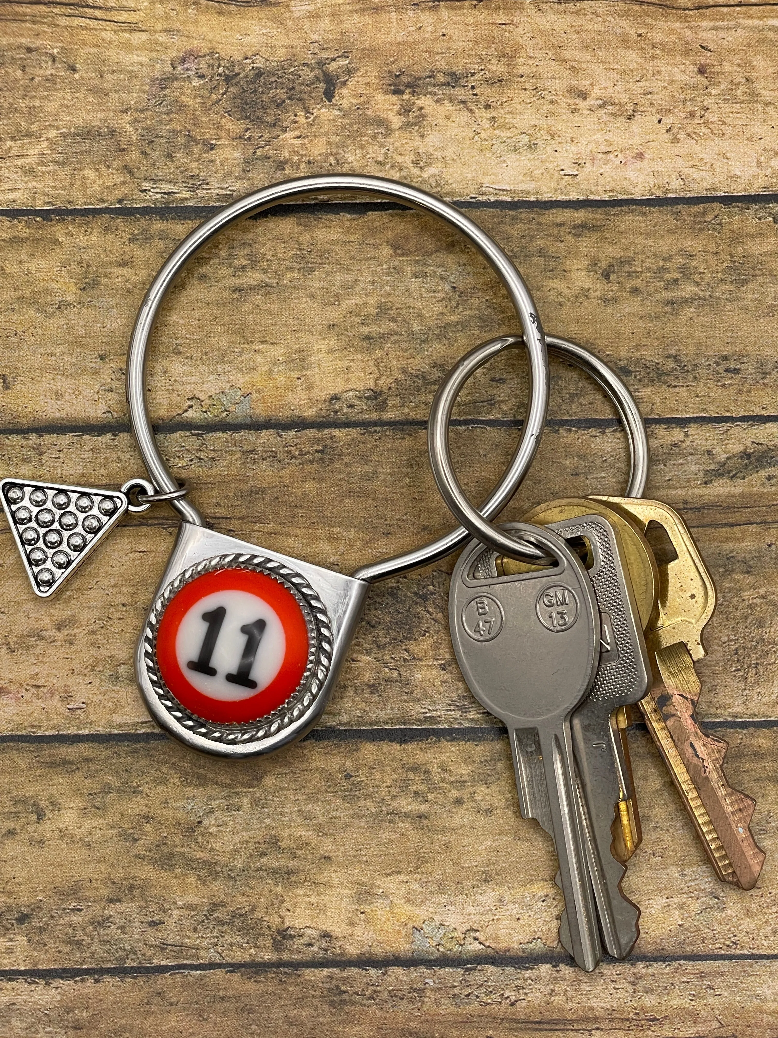 Saul - Round Safety Pin Keychain with Billiard Ball #11 sold by Modcloth product image thumbnail 2
