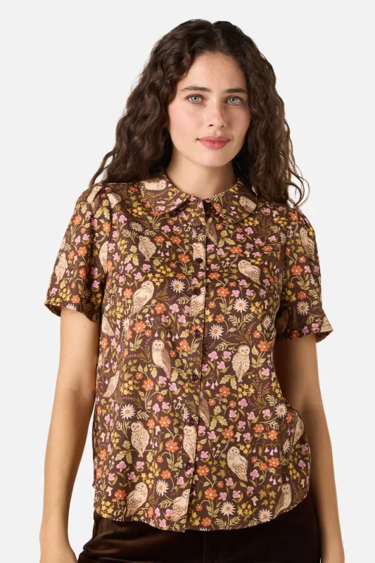 Forest Owl Short Sleeve Blouse made by Modcloth