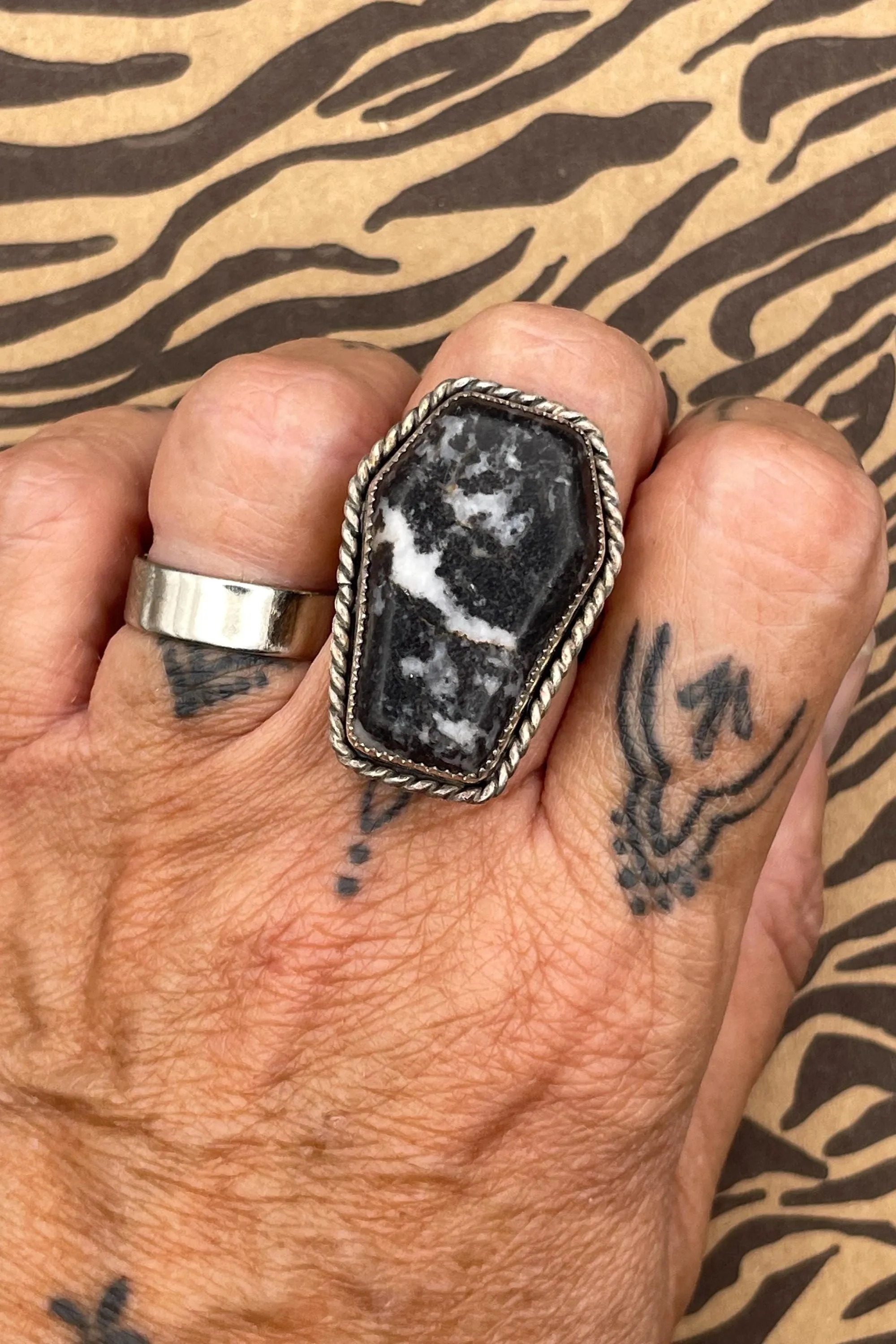 Venus - Zebra Jasper Coffin Statement Ring sold by Modcloth product image thumbnail 3