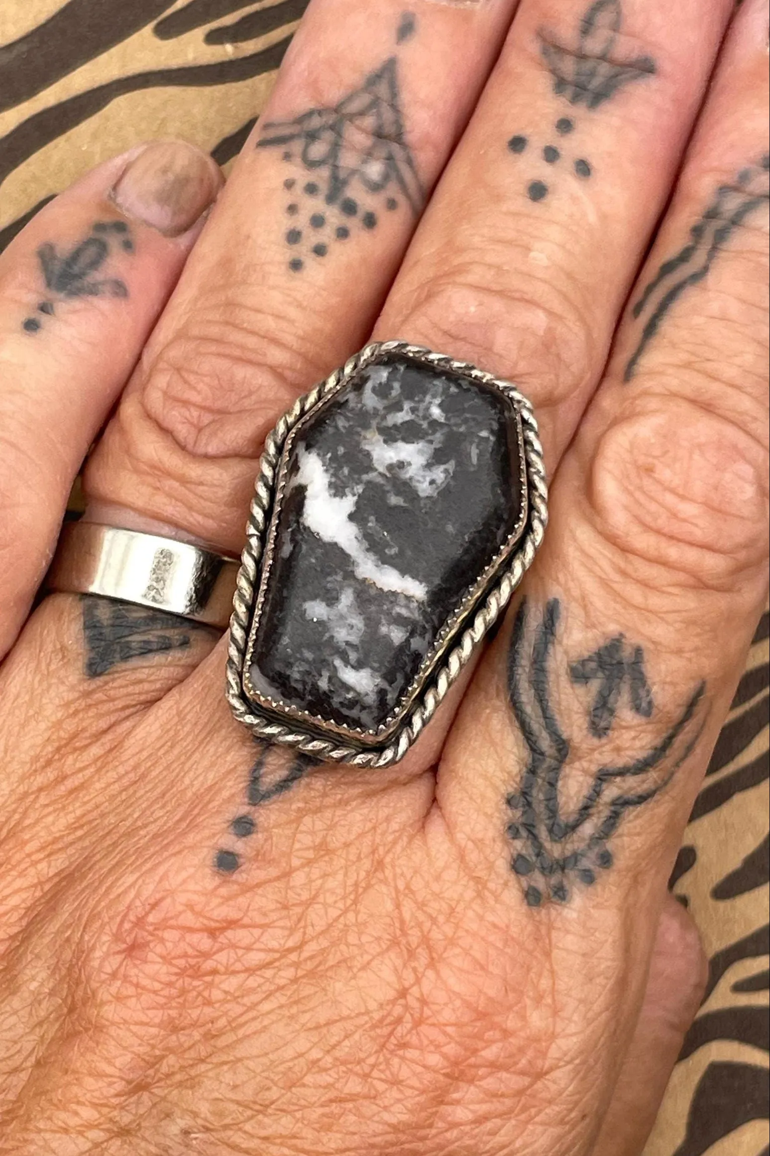 Venus - Zebra Jasper Coffin Statement Ring sold by Modcloth