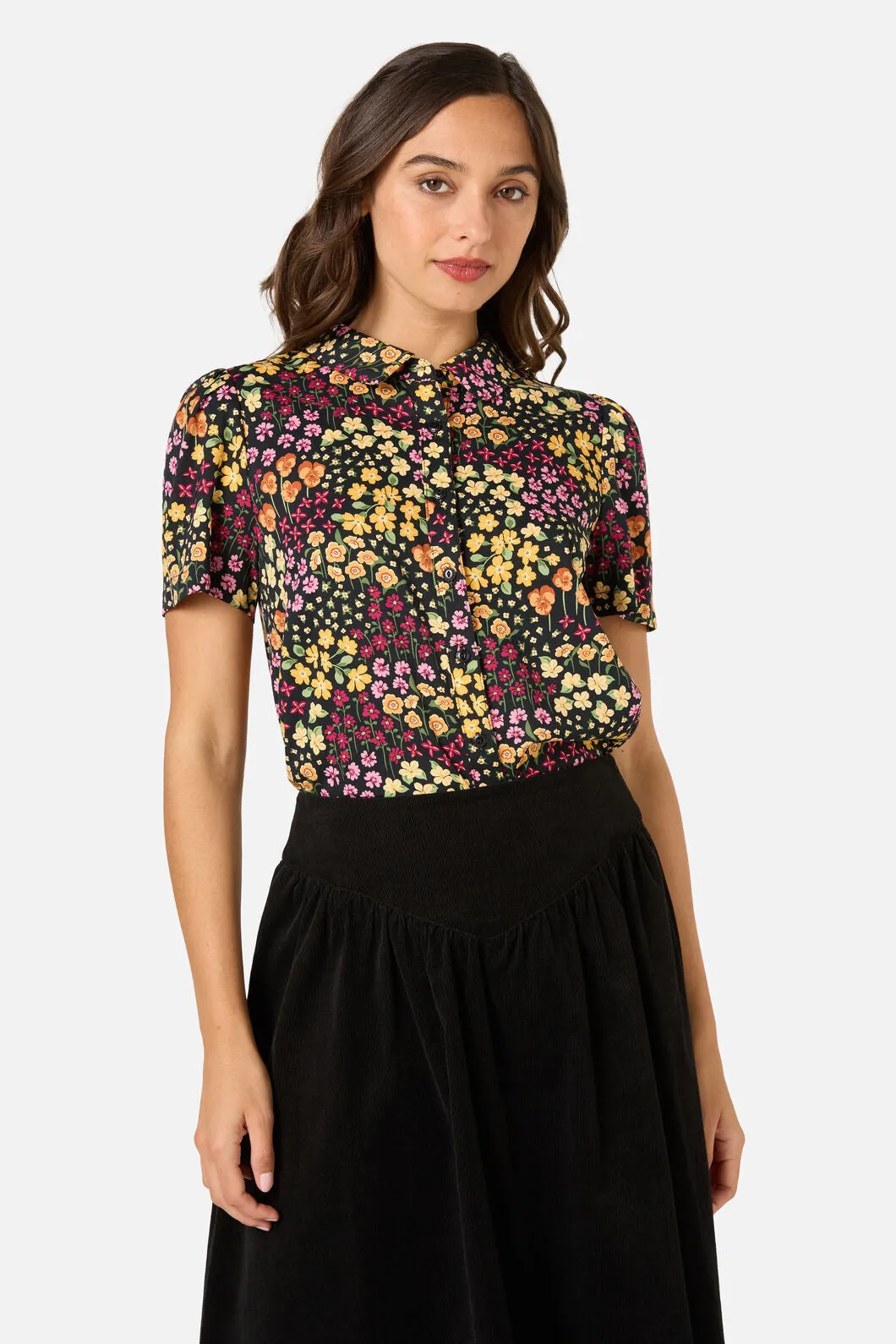 Iris Ditsy Blouse sold by Modcloth