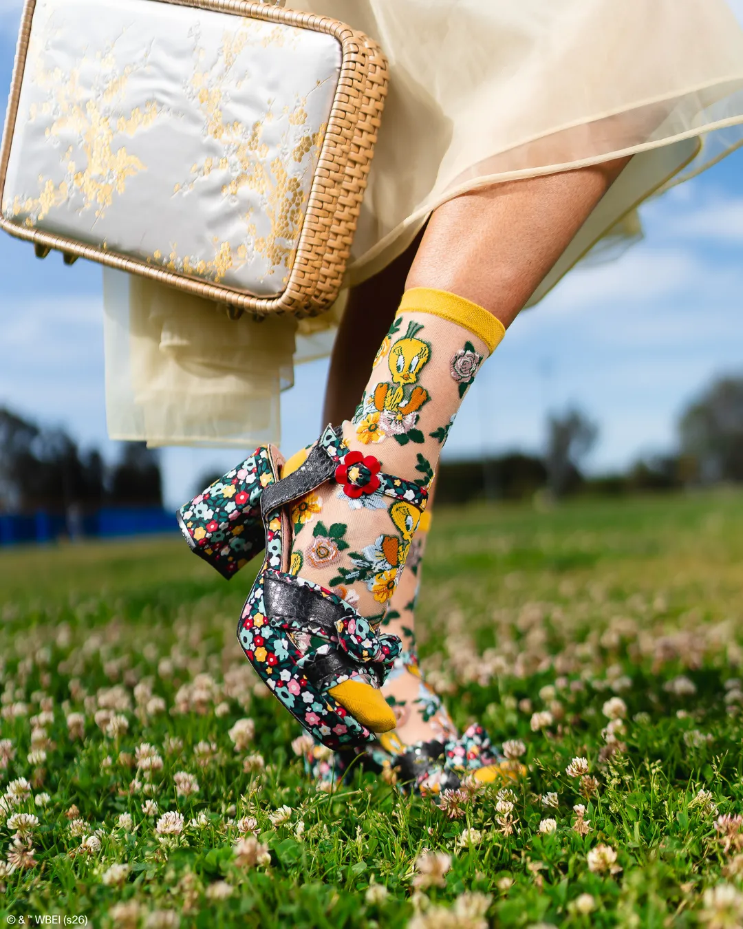 Tweety Floral Sheer Crew Sock sold by Modcloth product image thumbnail 5