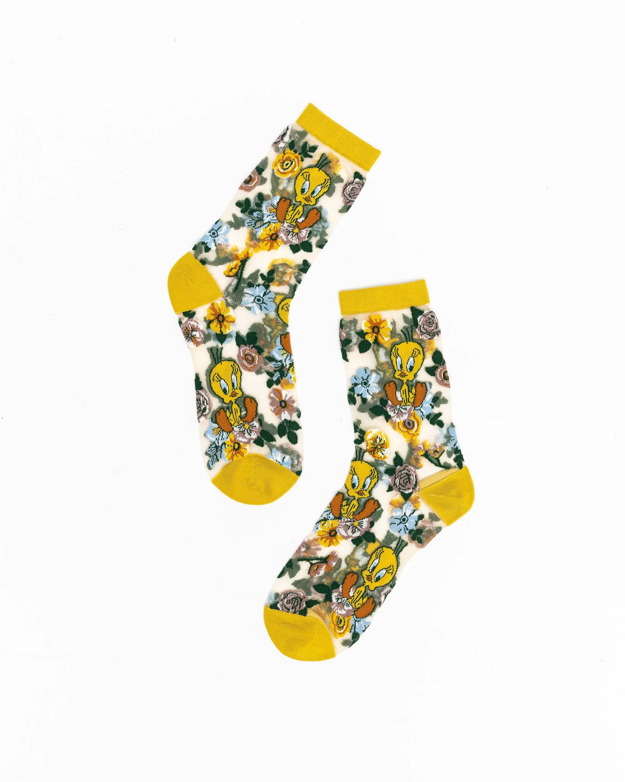 Tweety Floral Sheer Crew Sock sold by Modcloth product image thumbnail 2