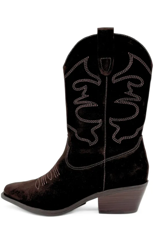 Racketeer Suede Cowboy Boots made by chelsea crew