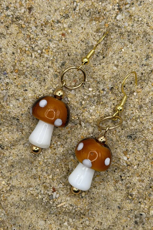 Magical Forest - Groovy Glass Mushroom Earrings: Handmade made by Modcloth