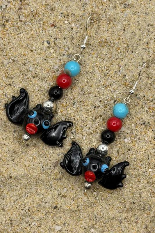 Salem - Cutie Bats Earrings: Handmade, Glass Beads made by Modcloth