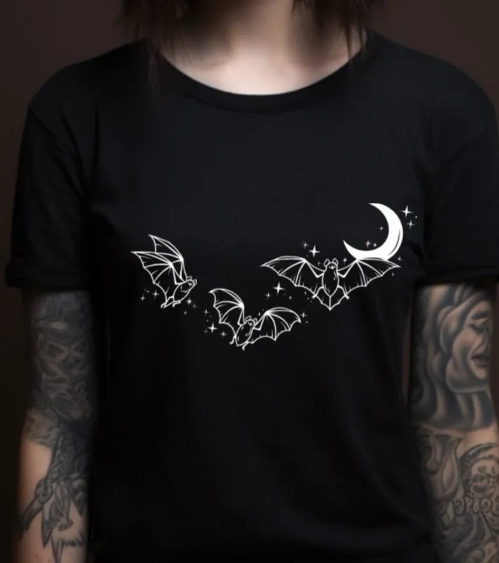 Batty Moon Glow in the Dark: T-Shirt, Pullover, Hoodie, Tank or Long Sleeve made by Modcloth