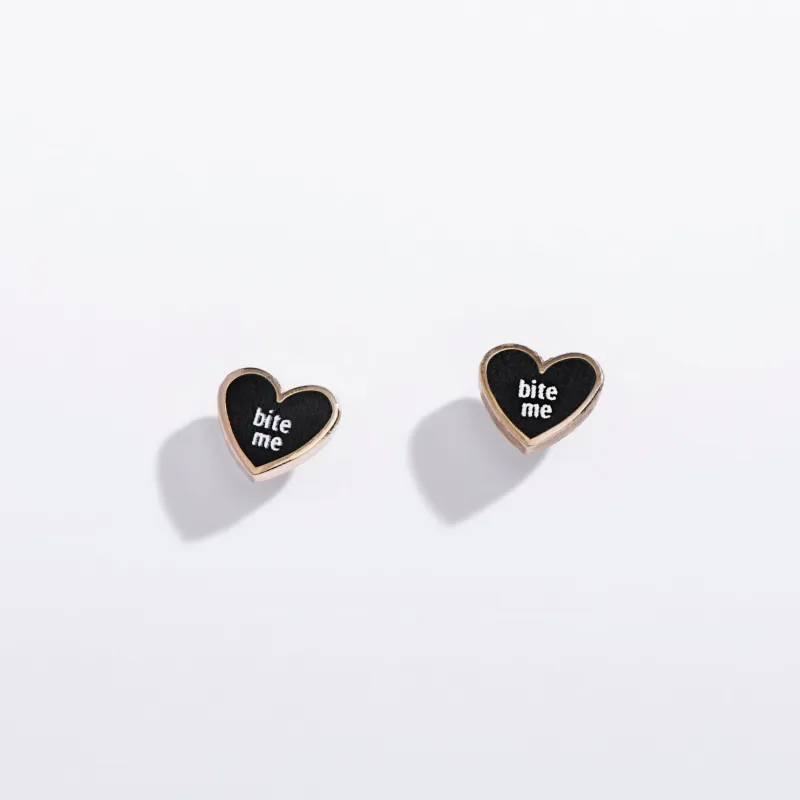 Bite Me Stud Earrings made by Modcloth