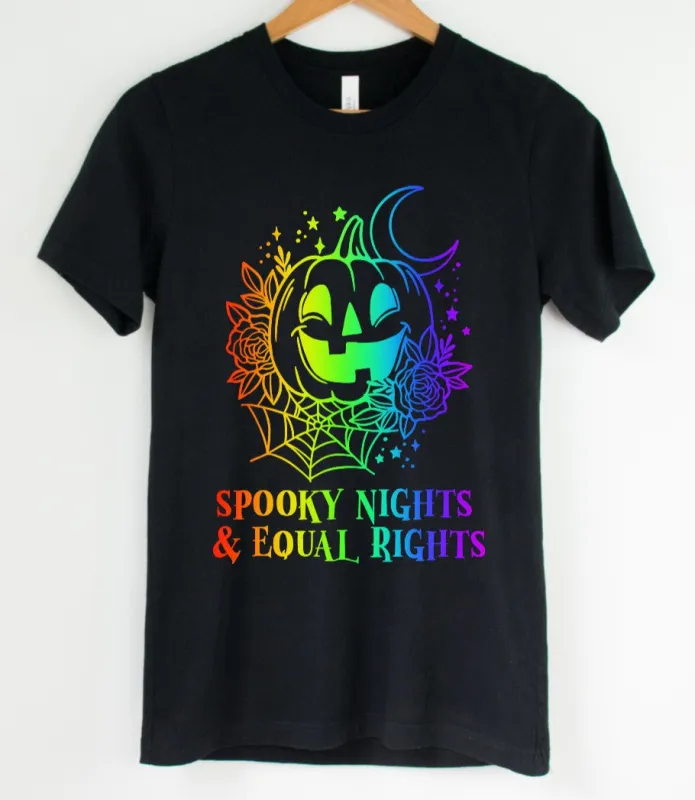 Spooky Nights & Equal Rights: Rainbow T-Shirt made by Modcloth