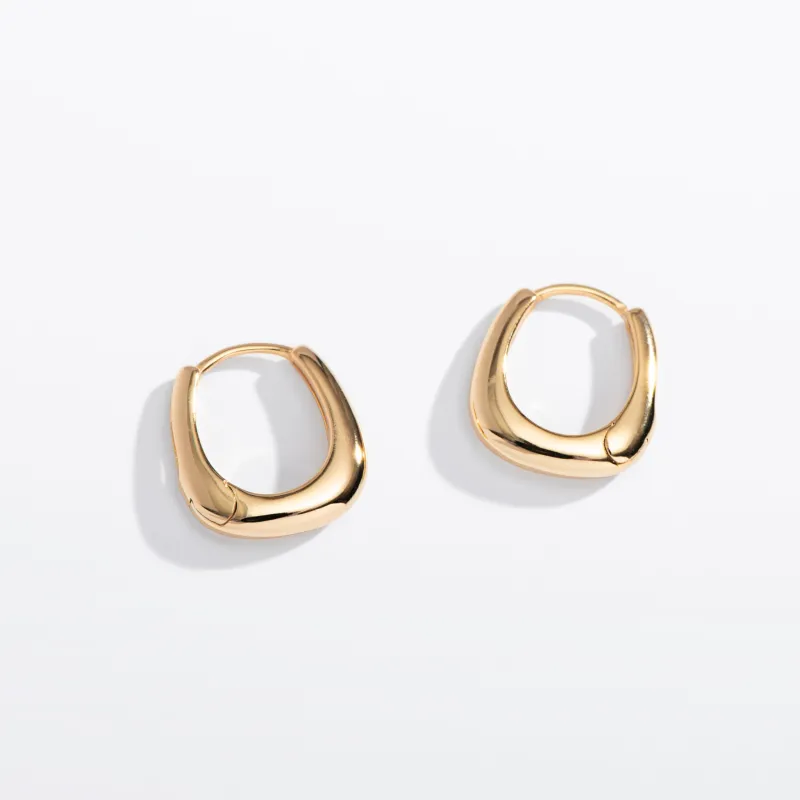 Teardrop Huggie Hoops Sterling Silver Earrings made by Modcloth