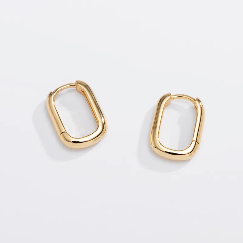 U-Shaped Huggie Hoops Sterling Silver Earrings made by Modcloth