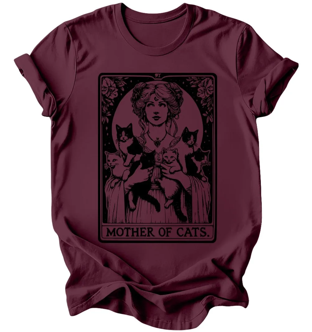 Mother of Cats Tarot T-Shirt: Burgundy or Emerald sold by Modcloth