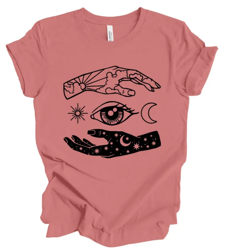 Celestial Hands T-Shirt: Dusty Rose made by Modcloth