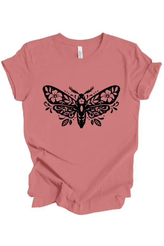 Floral Moth T-Shirt: Dusty Rose made by Modcloth