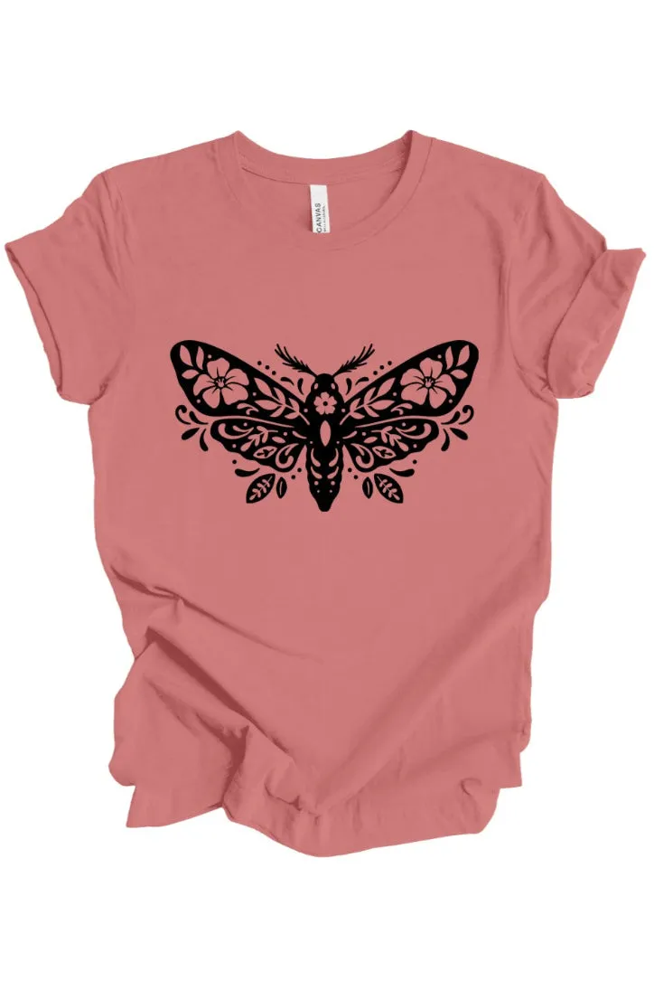 Floral Moth T-Shirt: Dusty Rose sold by Modcloth