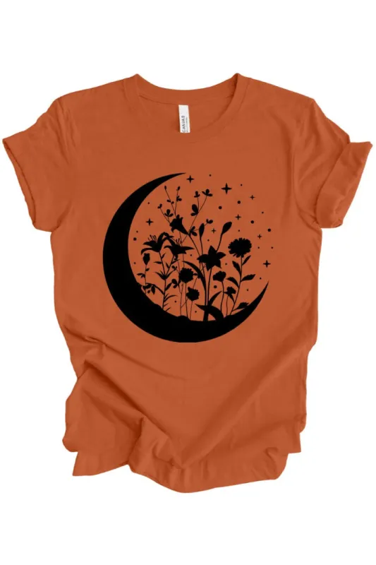 Floral Moon T-Shirt: Pumpkin made by Modcloth