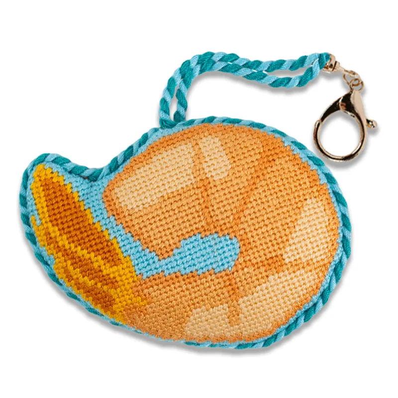 Needlepoint Bag Charm - Cocktail Shrimp made by Modcloth