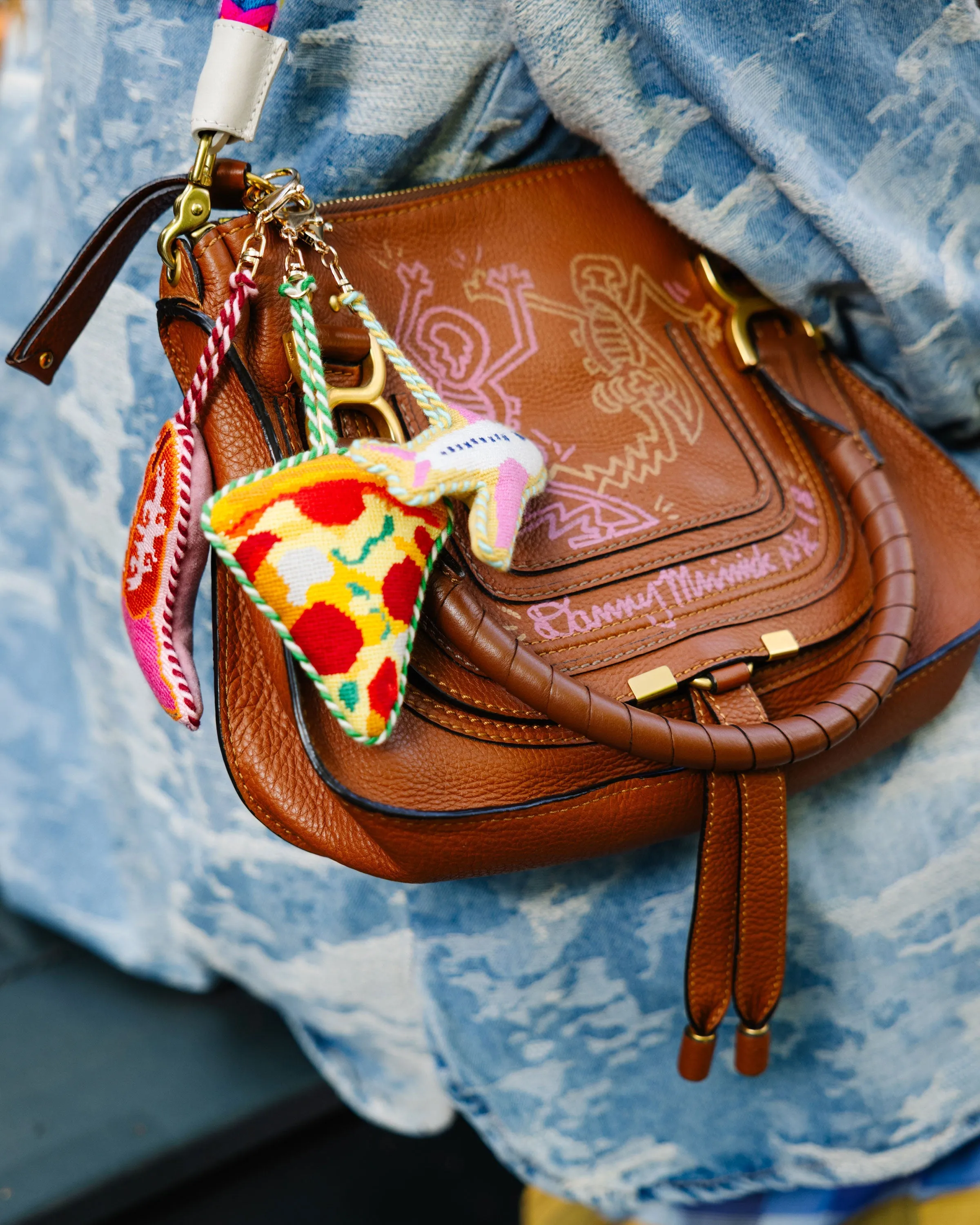 Needlepoint Bag Charm - Pizza Slice sold by Modcloth product image thumbnail 2