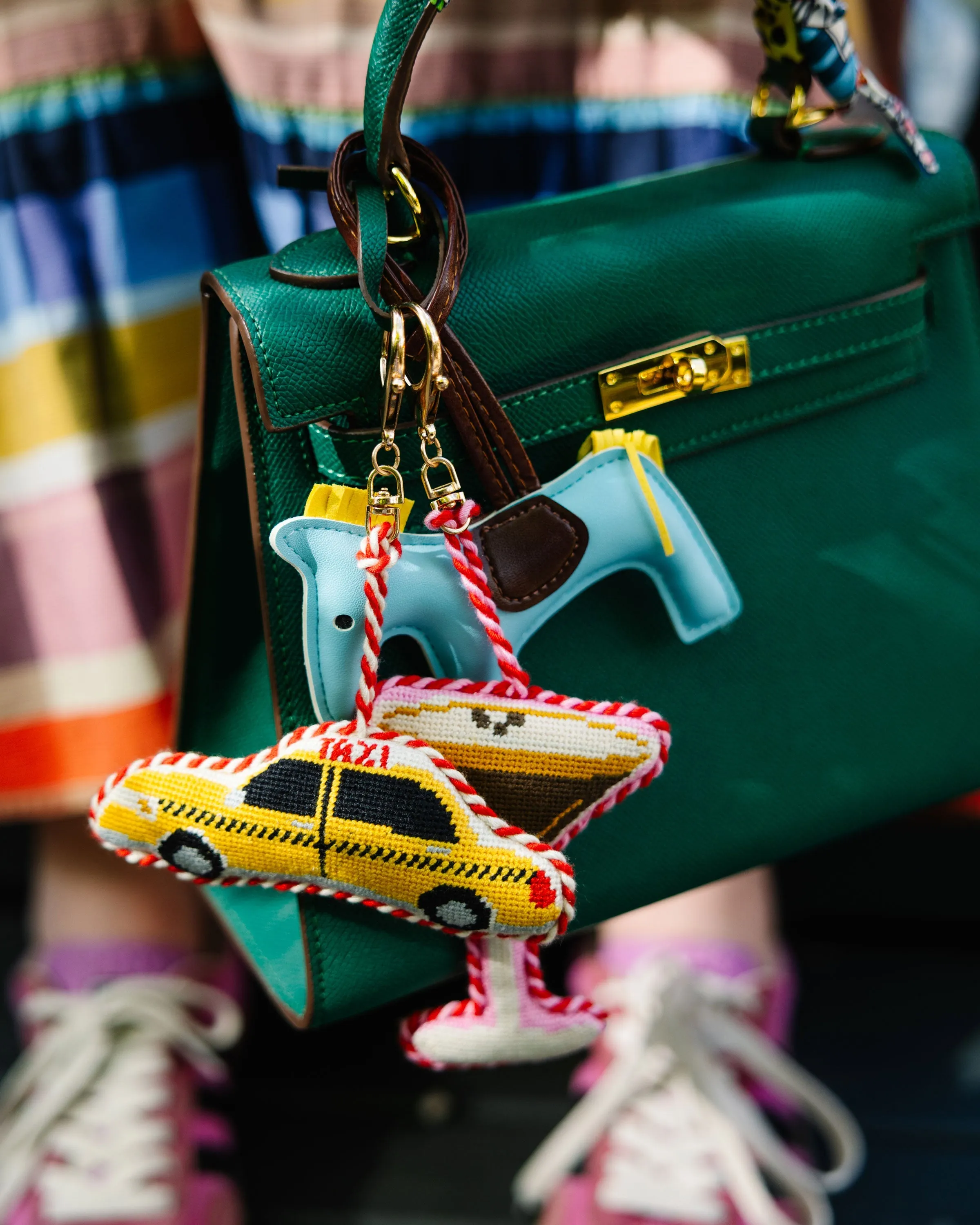 Needlepoint Bag Charm - Taxi Cab sold by Modcloth product image thumbnail 2