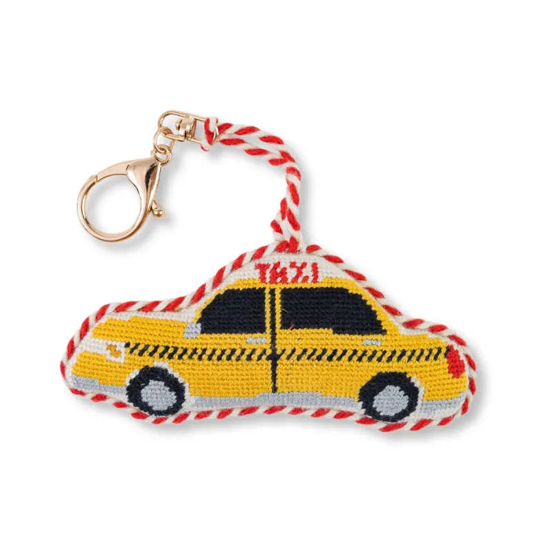 Needlepoint Bag Charm - Taxi Cab made by Modcloth