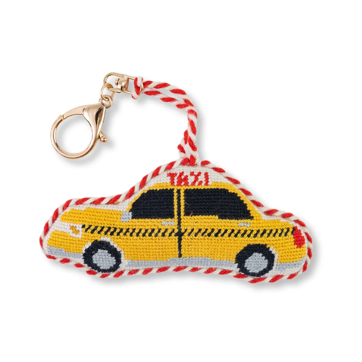 Needlepoint Bag Charm - Taxi Cab sold by Modcloth