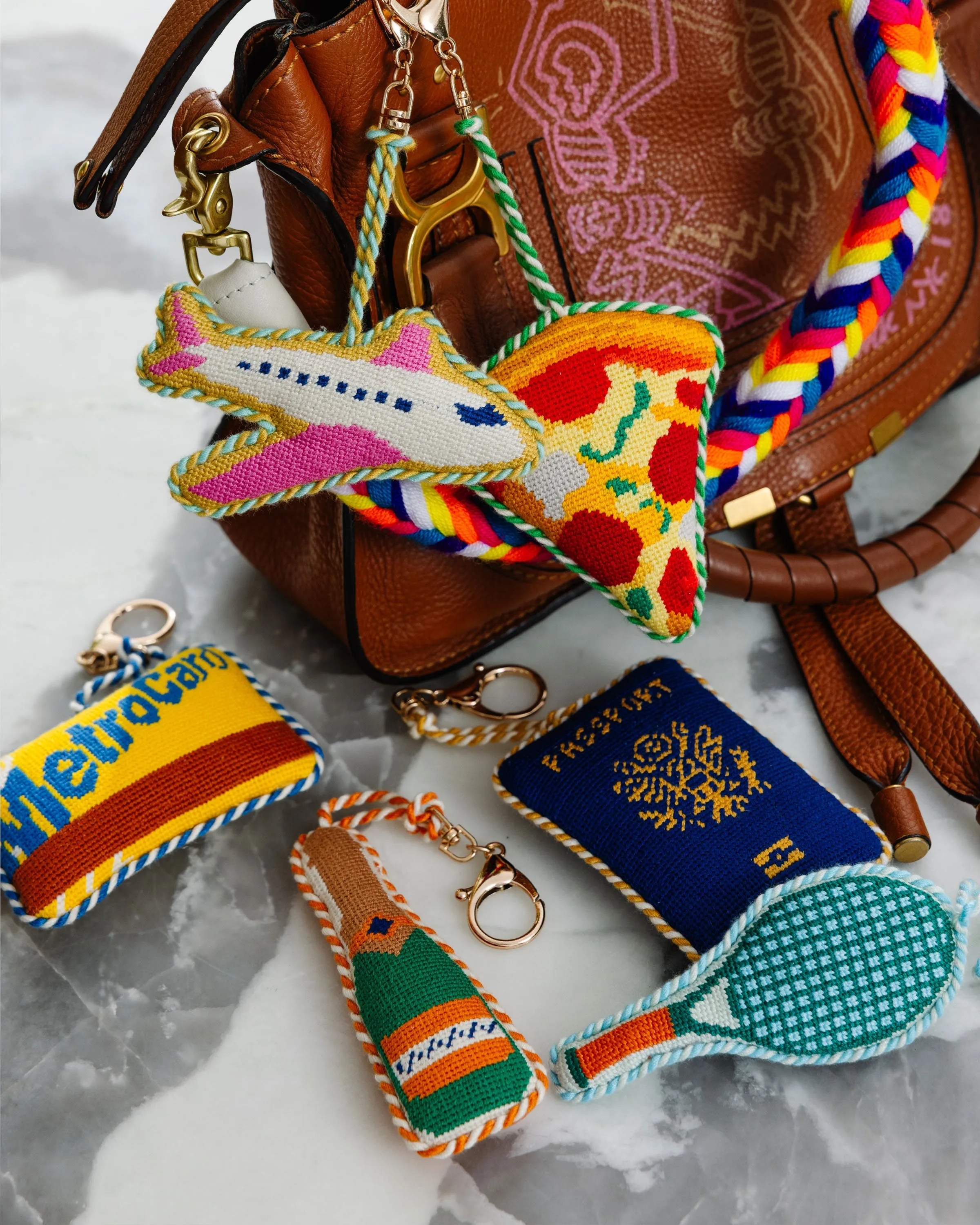 Needlepoint Bag Charm - Tennis Racket sold by Modcloth product image thumbnail 2