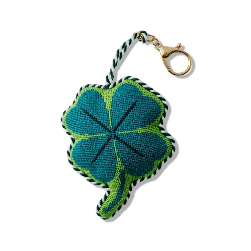 Needlepoint Bag Charm - Four Leaf Clover made by Modcloth