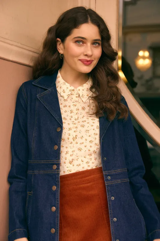 Lani Ditsy Long Sleeve Blouse made by Modcloth