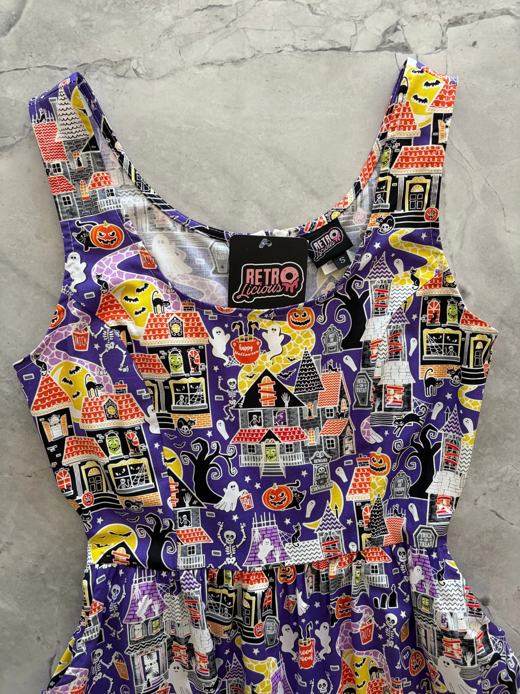 Retro Fit & Flare Dress Glow in the Dark Haunted House sold by Modcloth product image thumbnail 5