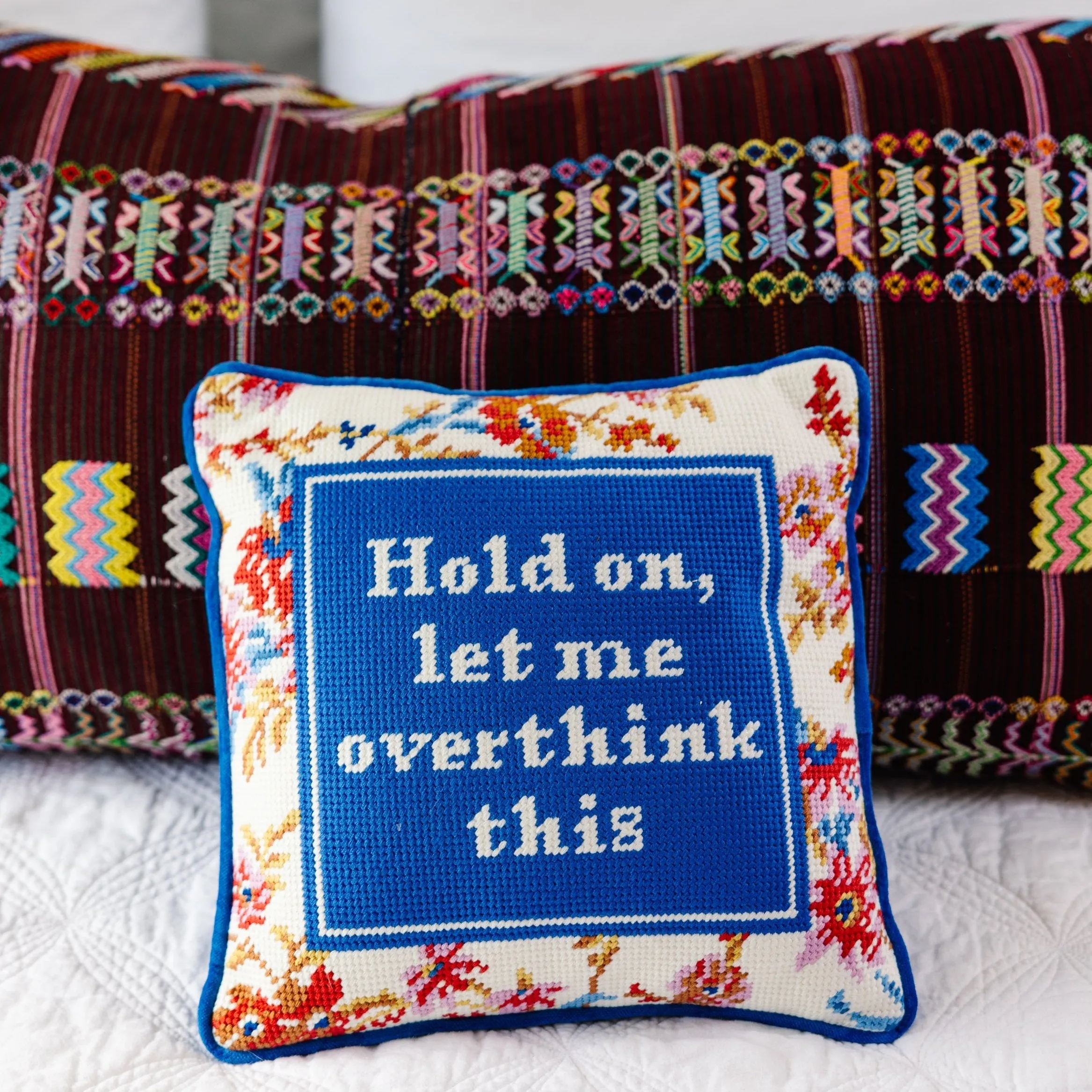 Needlepoint Pillow - Hold On Let Me Overthink This sold by Modcloth product image thumbnail 2