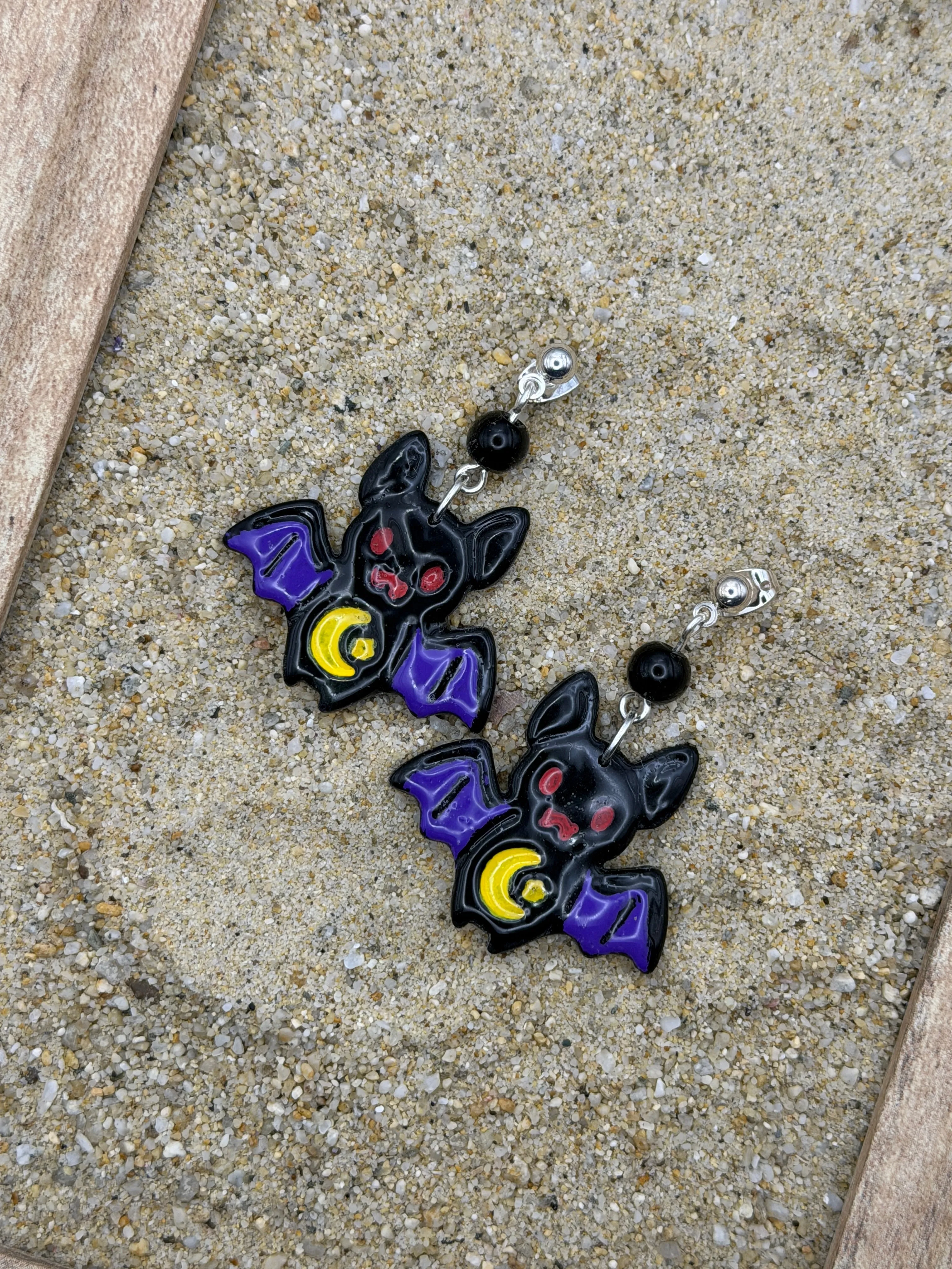 Salem - Little Bats Earrings: Handmade, Polymer Clay, Hand Painted sold by Modcloth product image thumbnail 3