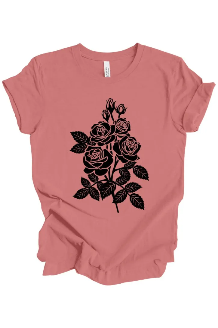 Black Roses T-Shirt: Dusty Rose sold by Modcloth