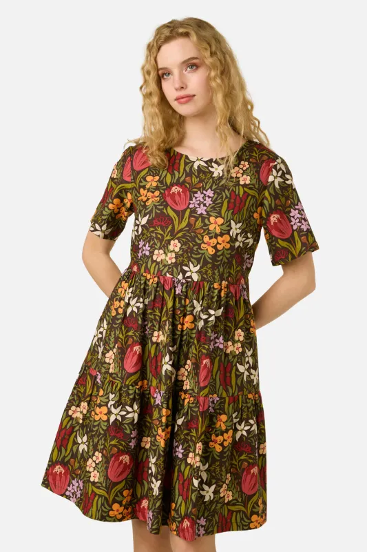 Mira Native Flora Smock Dress made by Modcloth