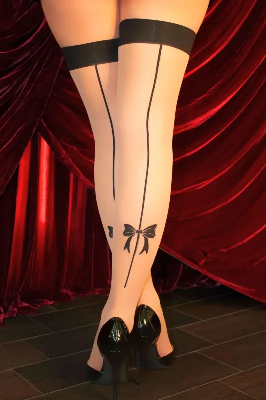 Paloma Sheer Backseam Thigh High Stockings made by Leg Avenue