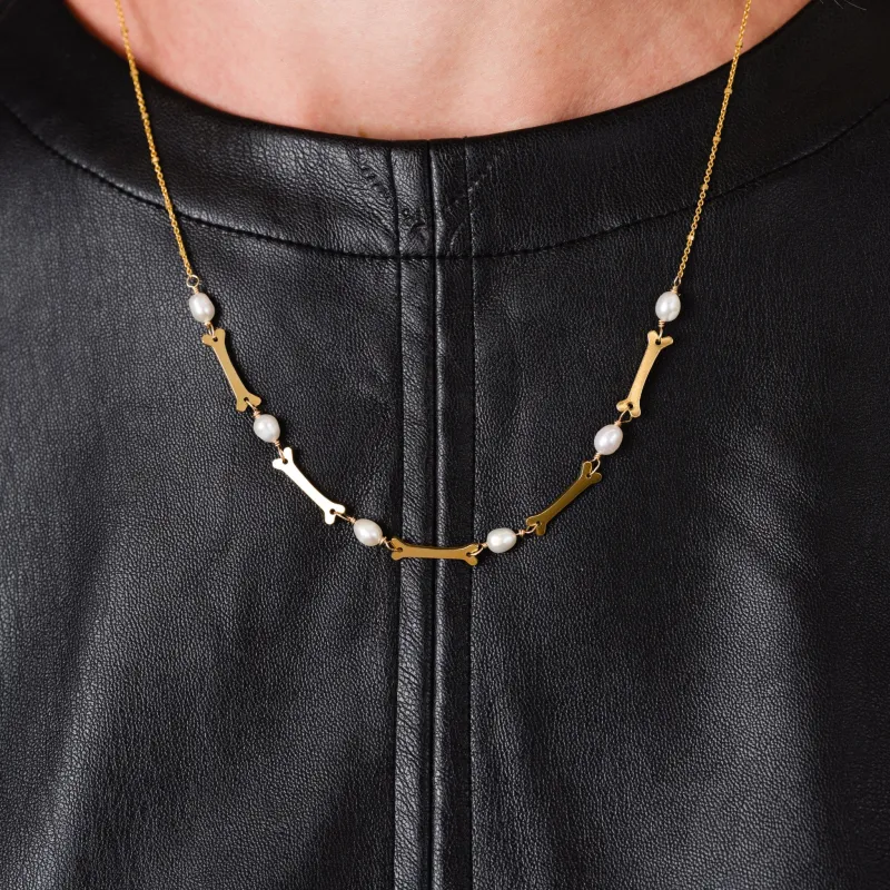 Bad to the Bone Sterling Silver Necklace made by Modcloth