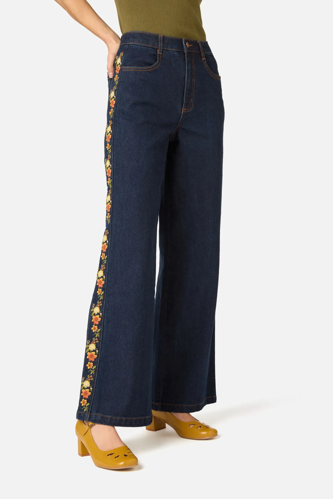 90'S Posy Embroidered Jean sold by Modcloth product image thumbnail 3