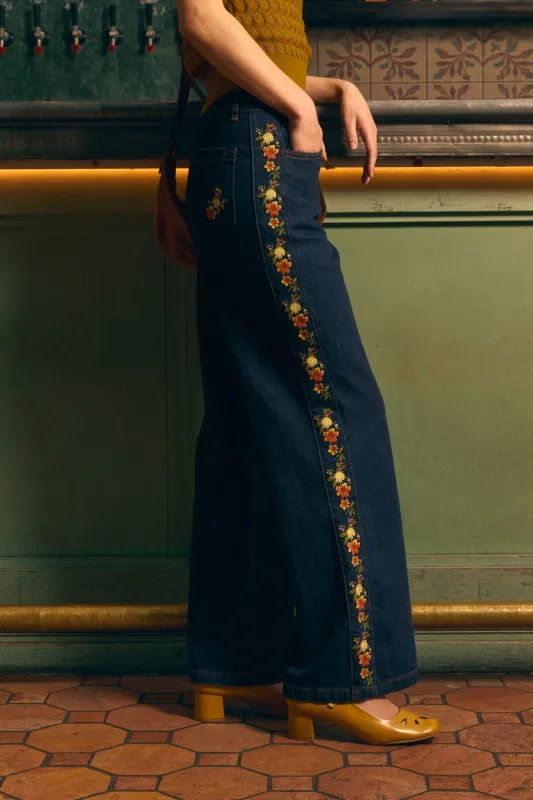 90'S Posy Embroidered Jean made by Modcloth