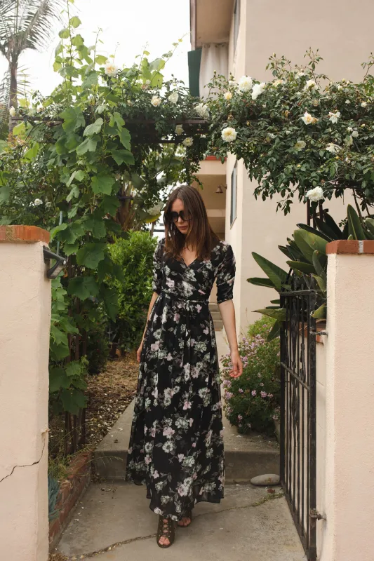 Signature Wrap Dress in Noir Garden made by Modcloth