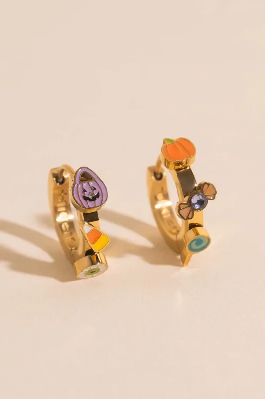 Halloween Candy 3D Huggie Hoop Earrings made by Modcloth