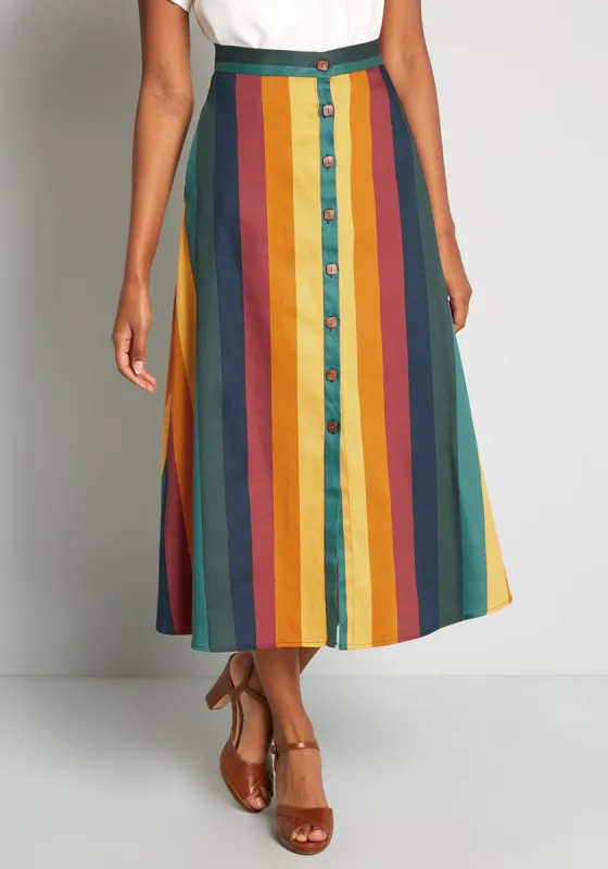 Strolling At Sunset Midi Skirt sold by Modcloth