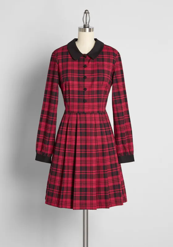 Plaid For You Fit and Flare Dress sold by Modcloth